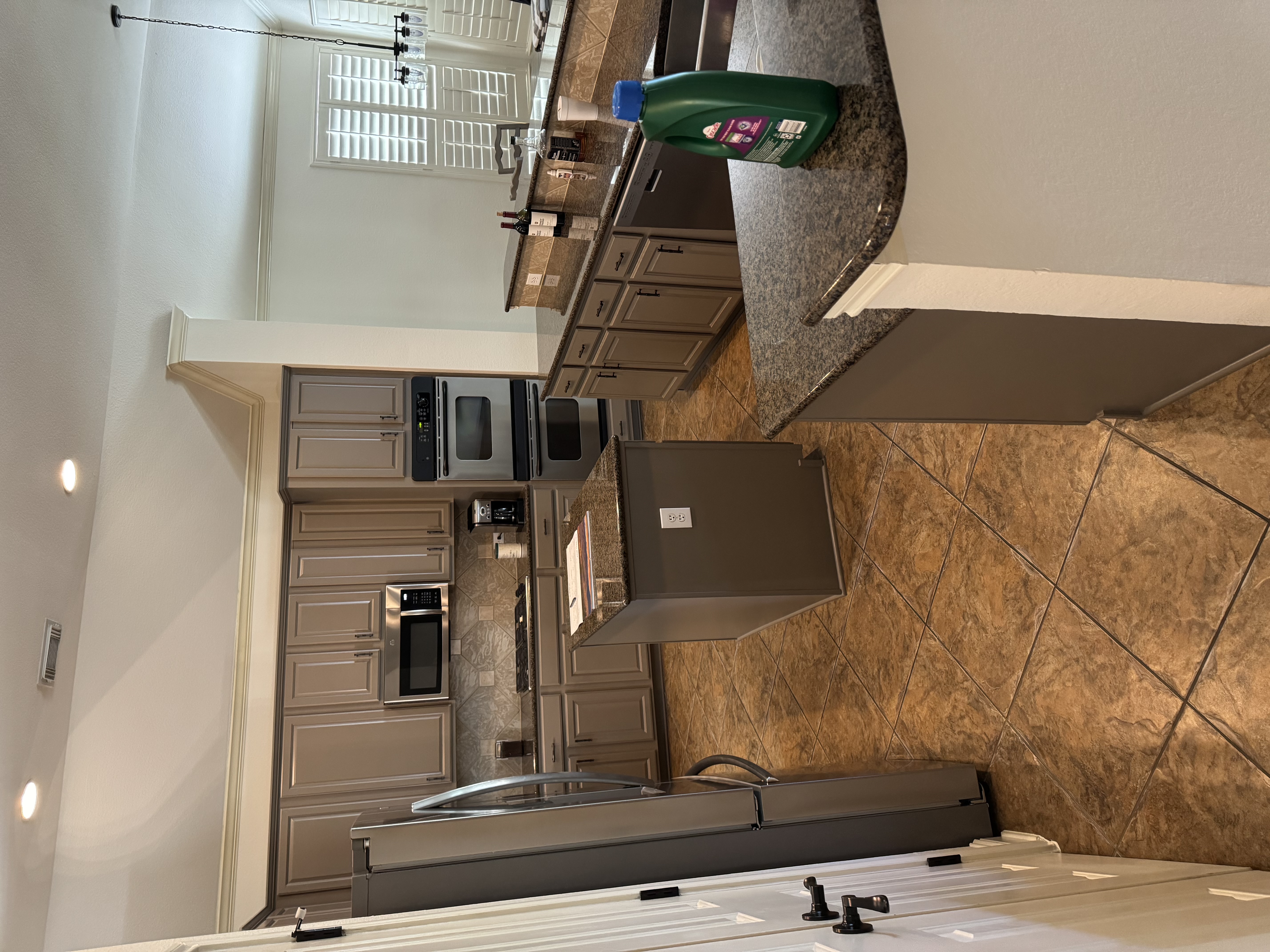 Gray kitchen cabinets