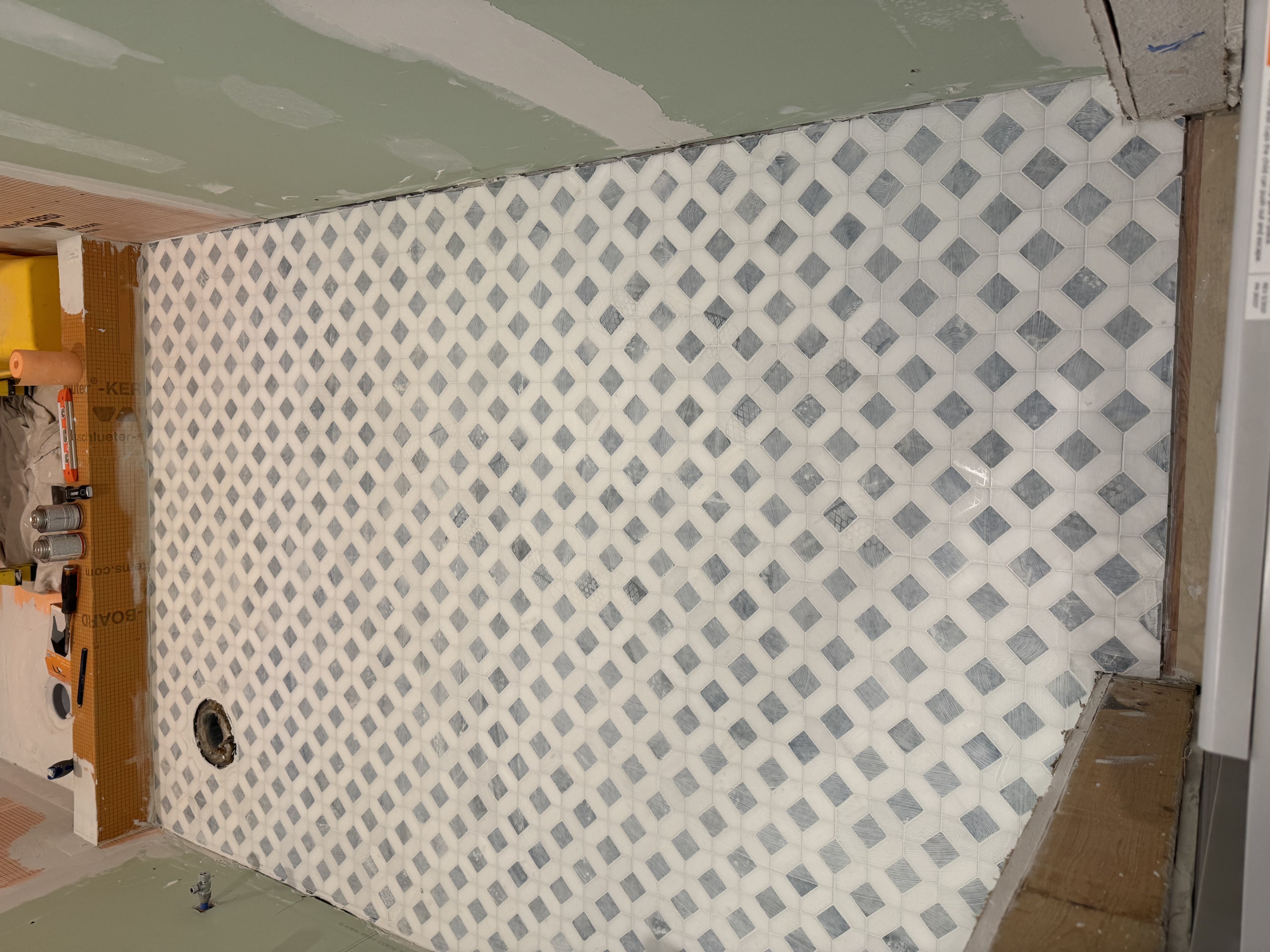 Bathroom floor tile progress