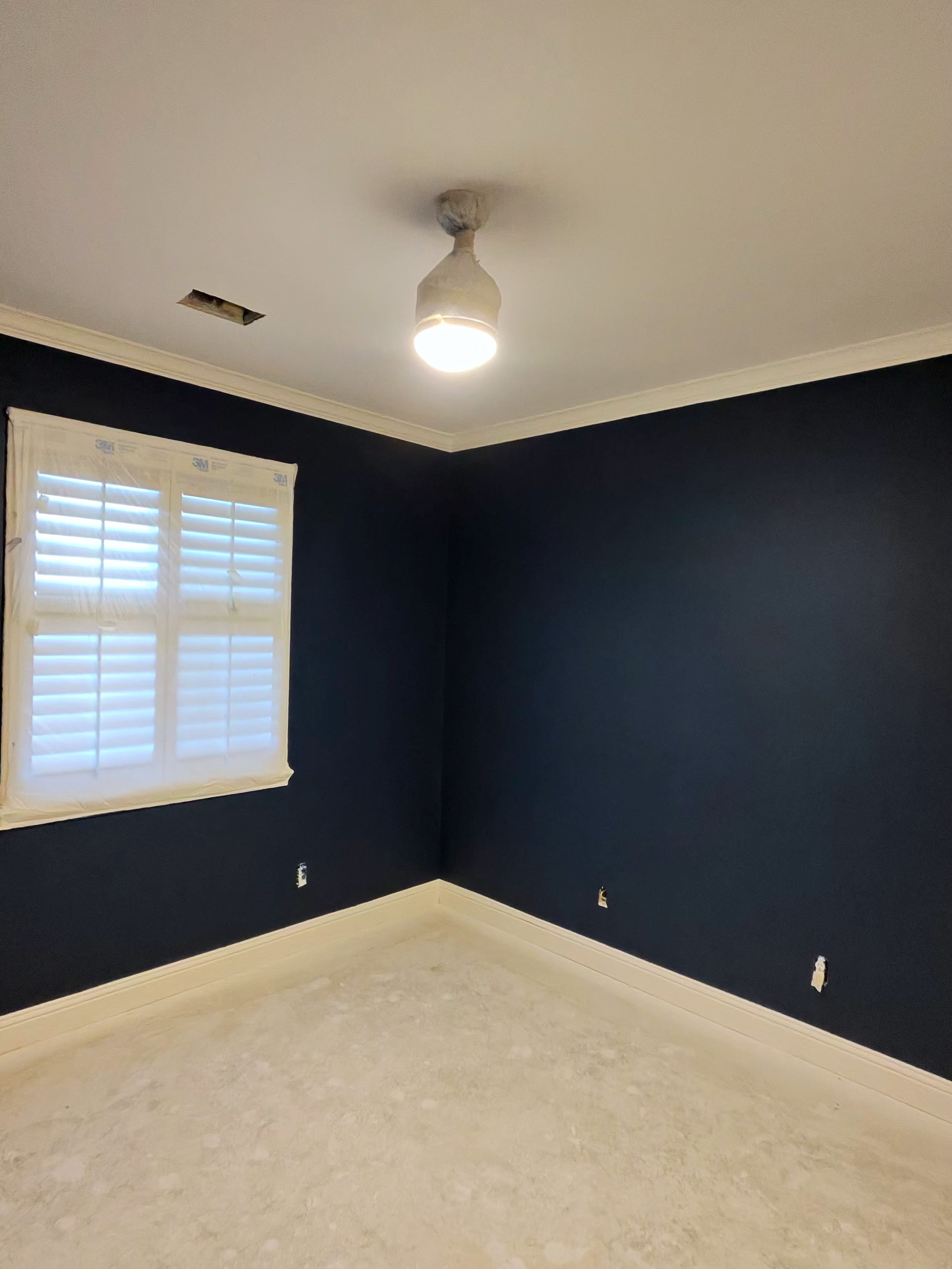 Navy room crown finished