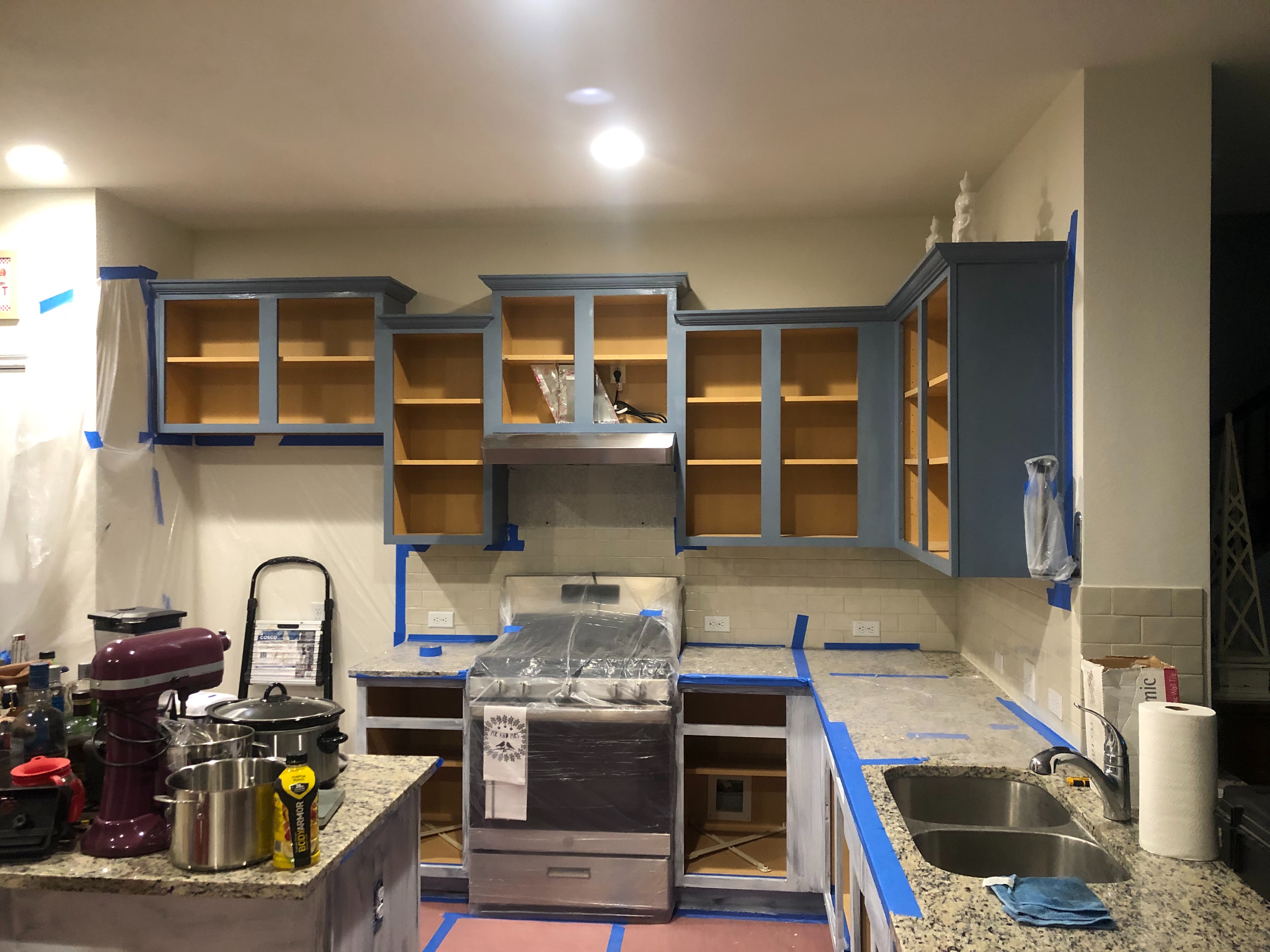 Cabinet painting in progress