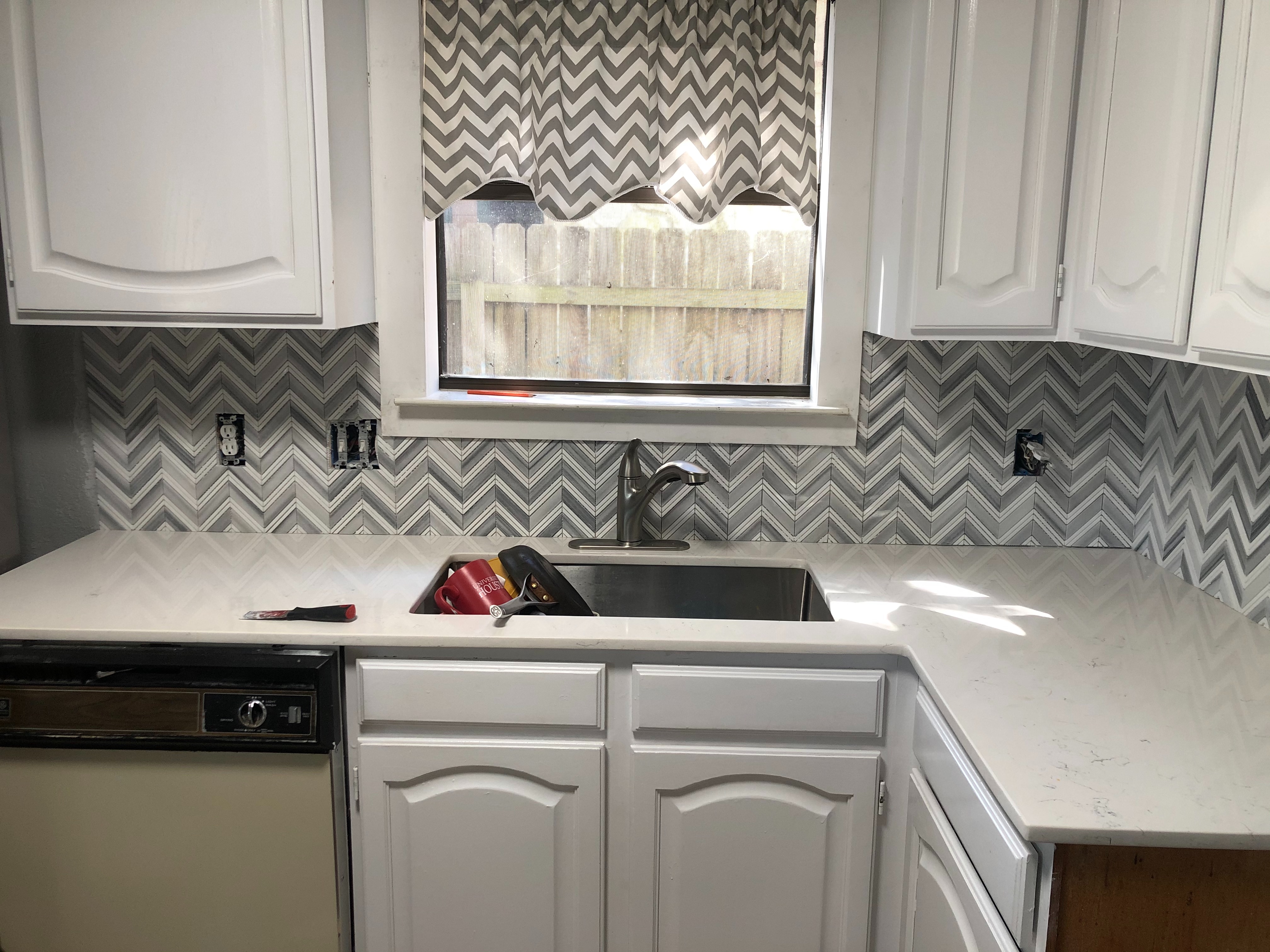 White painted kitchen cabinets