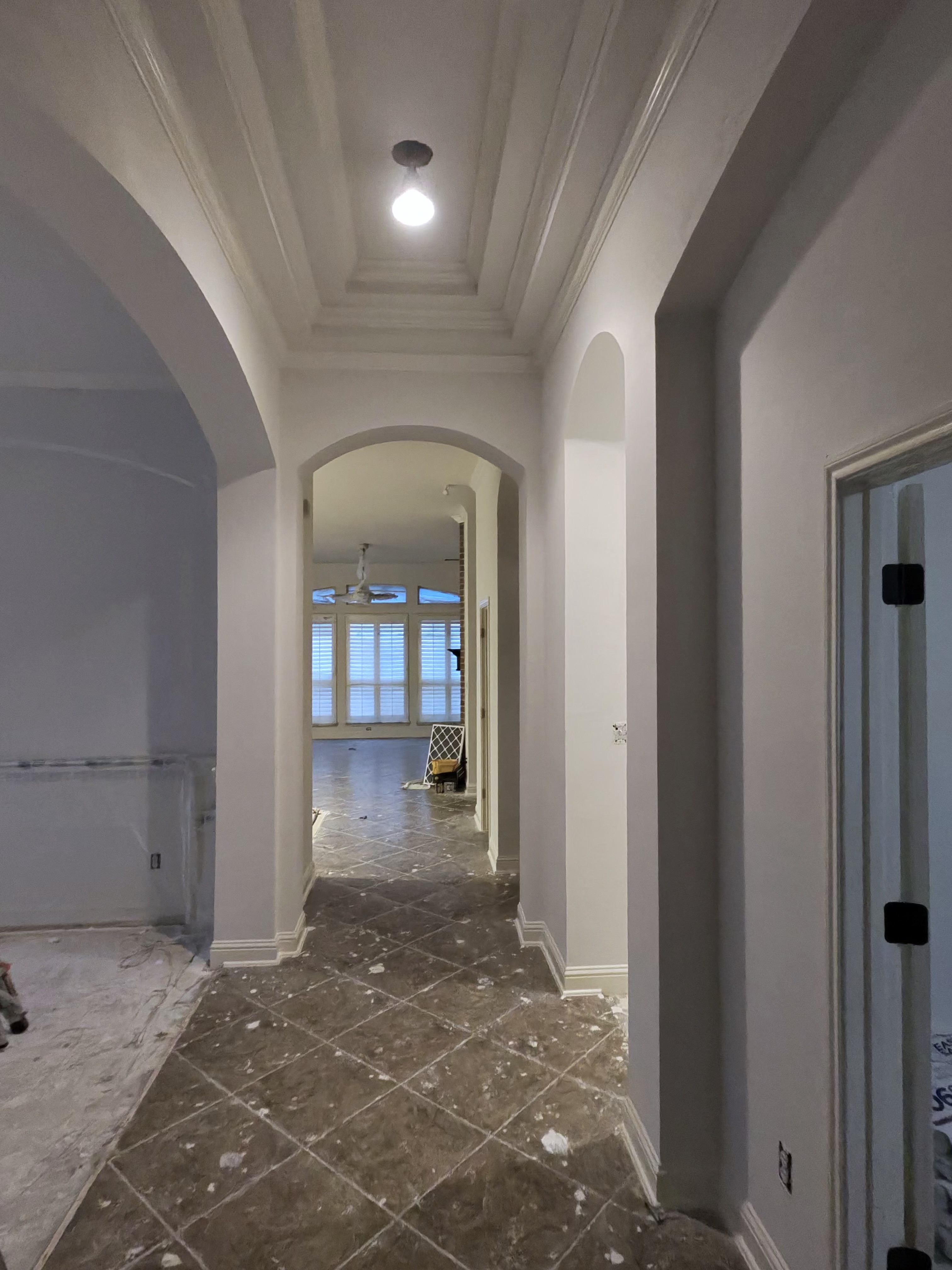 Grand hallway coffered ceiling