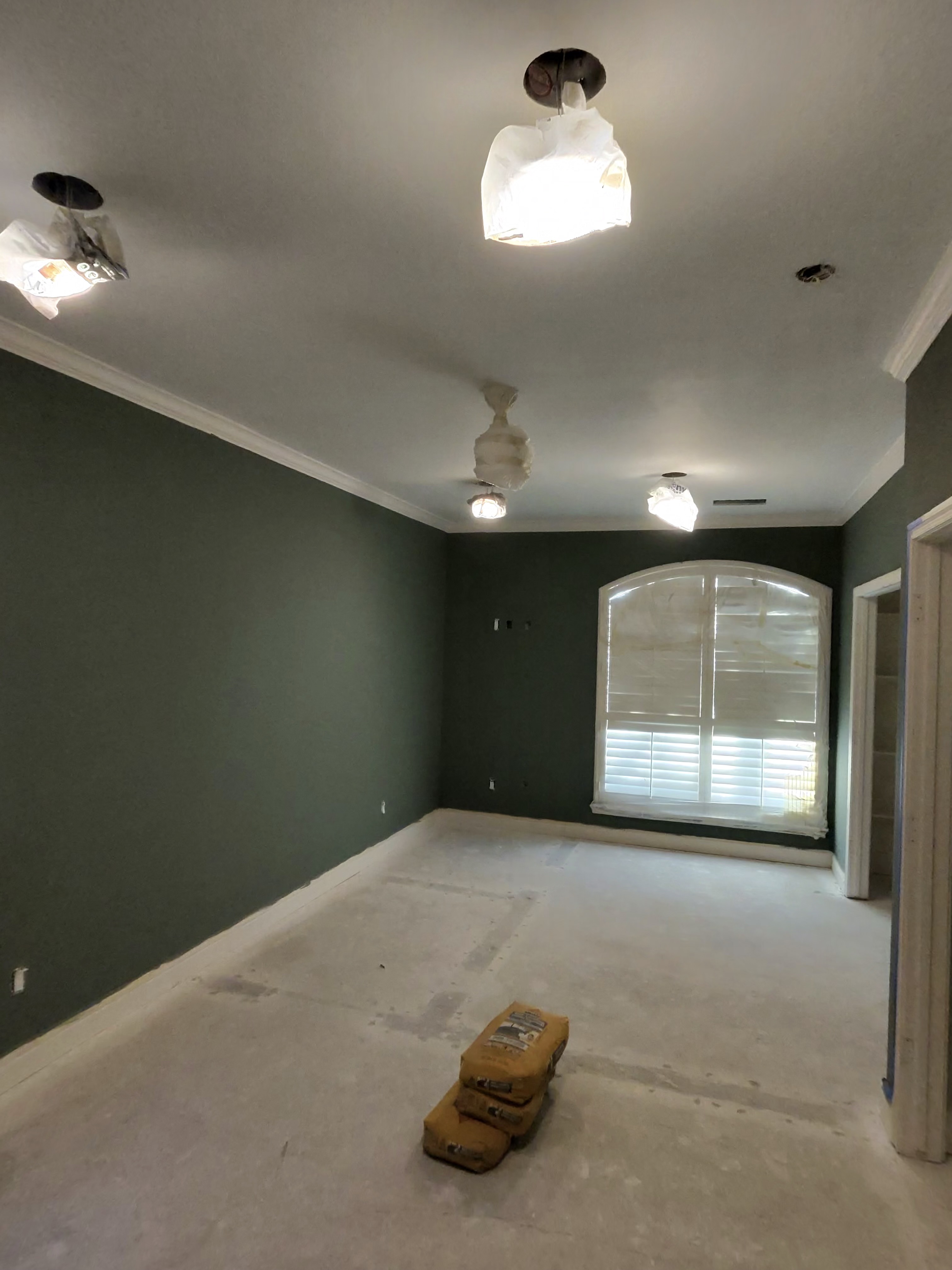 Green painted room