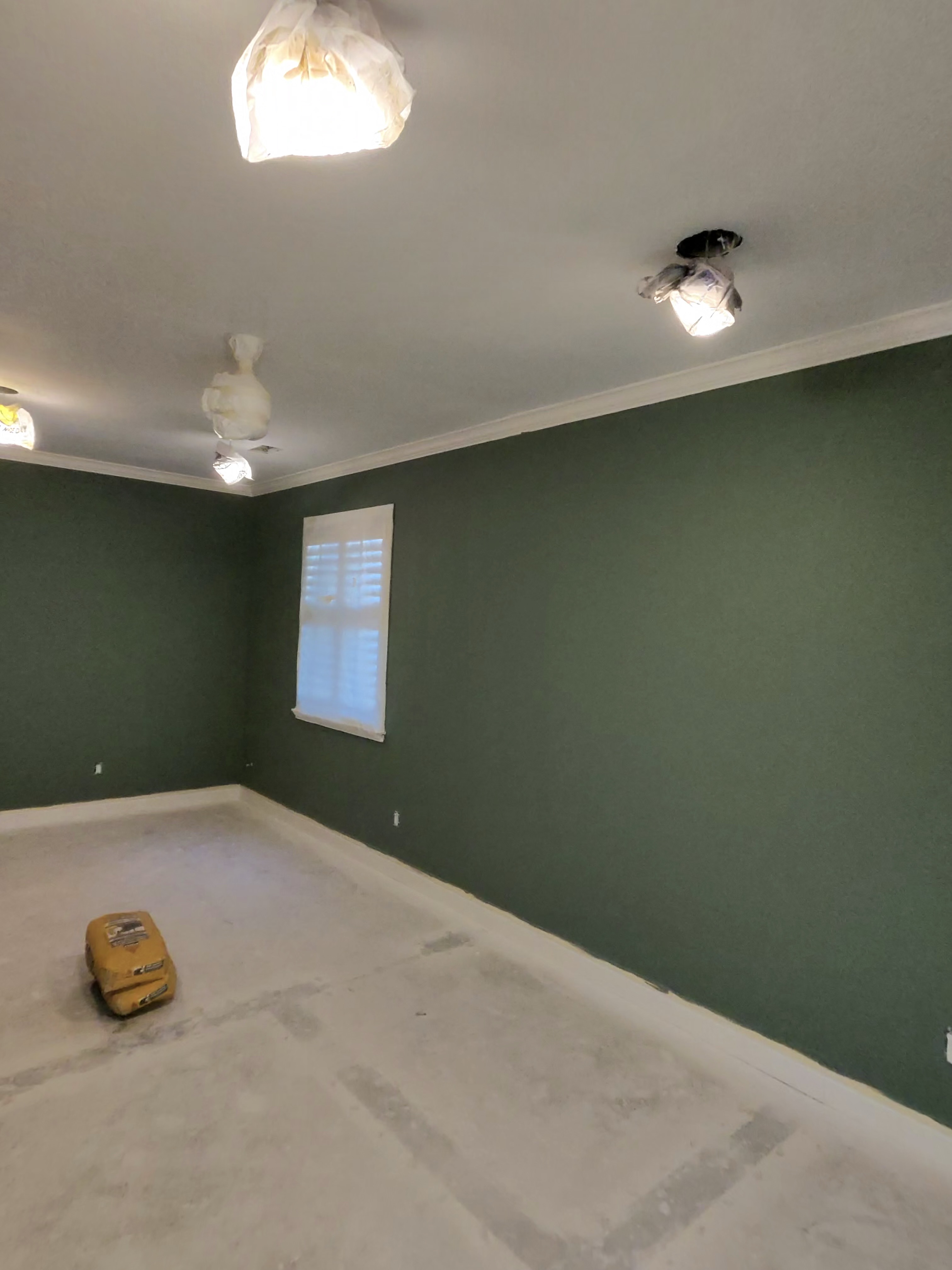 Green bedroom in progress